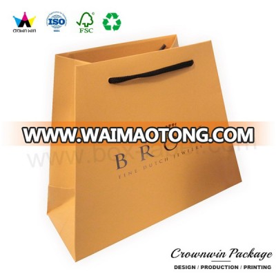 Custom Flat Bottom Kraft Paper Bag With Handle For Coffee CrownWin Packaging