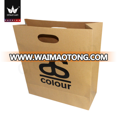 Wholesale Die Cut Handle Kraft Paper Bag With J-hook CrownWin Packaging